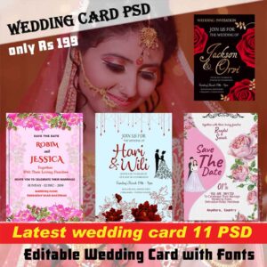 Latest Wedding Card PSD Bundle Download